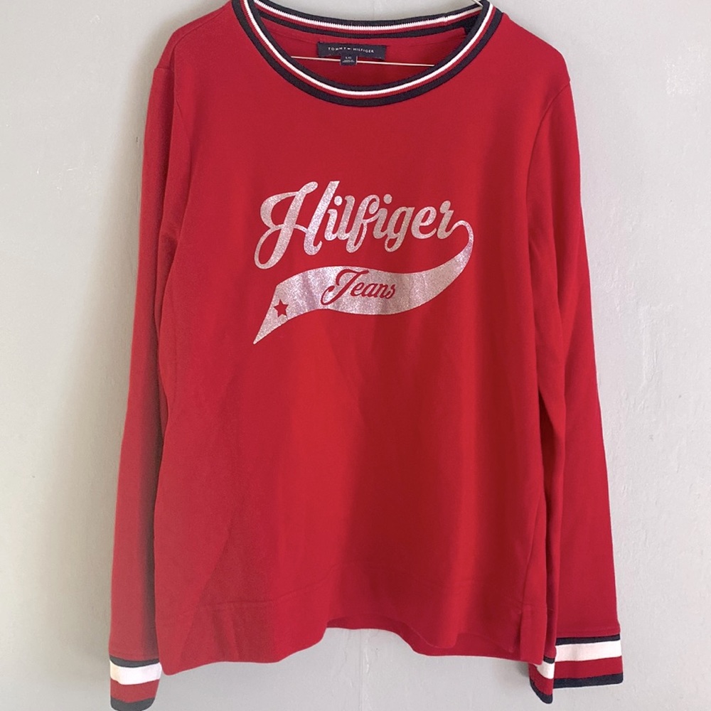 Tommy Hilfiger Red Crew Neck Size Large